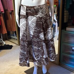 Jones New York Elegant Brown and White A-Line Skirt